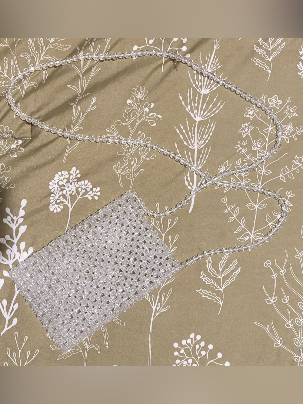 Crystal Beaded Mini Crossbody Bag - Clear